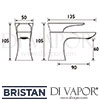 Bristan Hourglass Bath Taps Dimensions